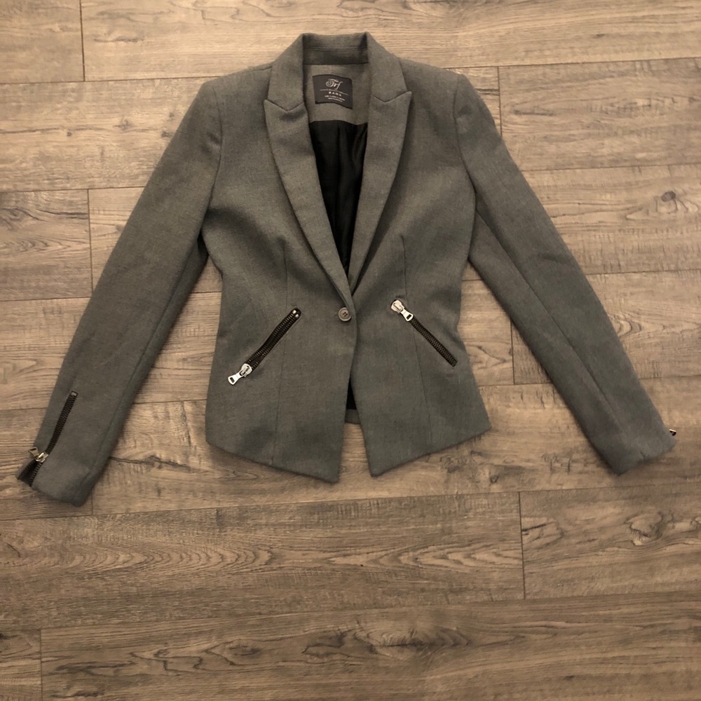 Zara Women's Collection Blazer with Zippered Sleeves and Pockets